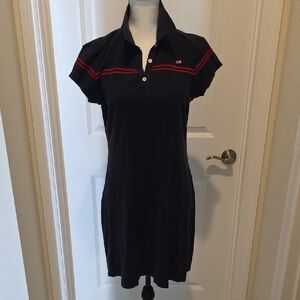 Polo by Ralph Lauren Black Dress with Red Accents